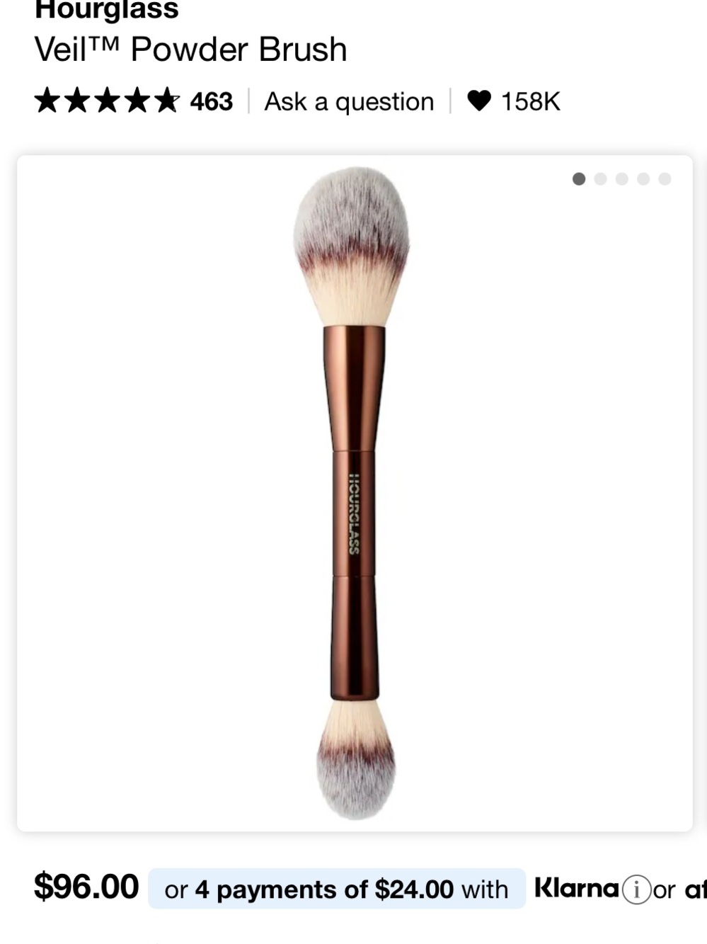 Hourglass Dual-Ended Powder Brush in Bronze and White